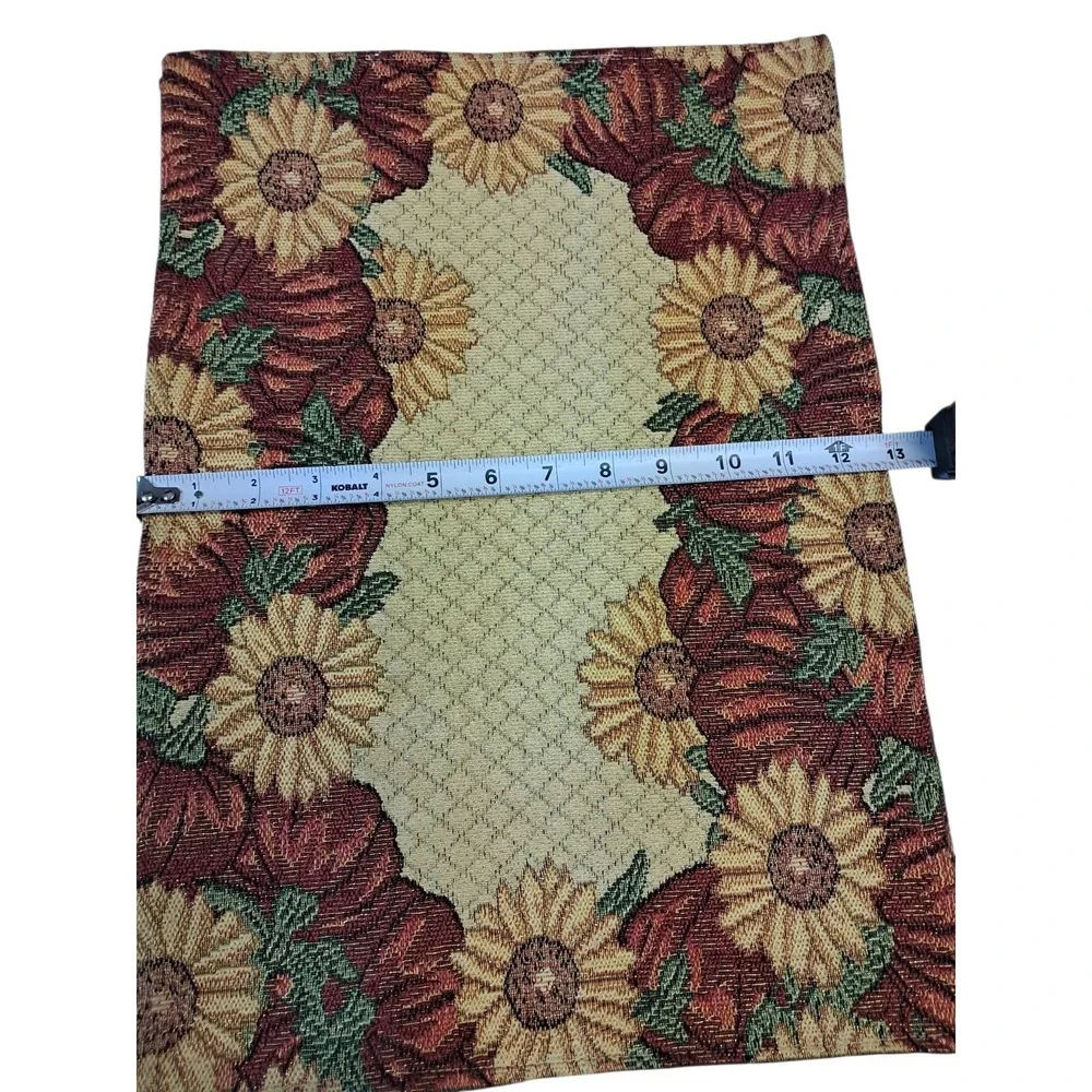 4 Gold Coast Tapestry Placemats Fall Autumn Sunflowers Pumpkins‎ Great Condition